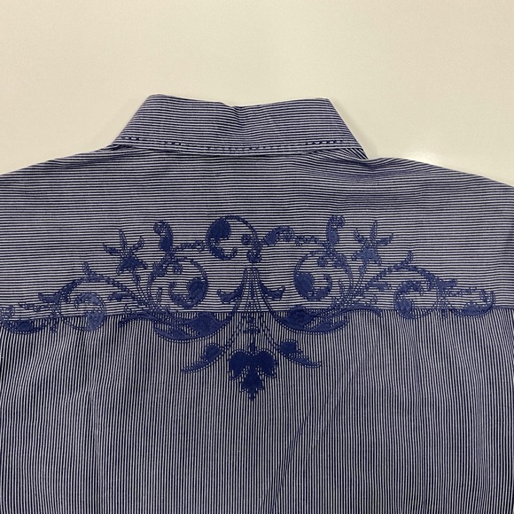 Men’s J. Campbell Los Angeles Lg Sleeve Button Up Embroidery Blue  Sz XL - Picture 4 of 10